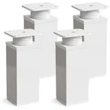 sossai® Möbelfuß Design-Möbelfüße, 4er & 8er Set, höhenverstellbar MFV1, Farbe: Weiß, (4-St), Farbe: Weiß weiß 12 cm