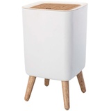 KITCHEN MOVE MALMO SQUARE Touch-Kosmetikeimer mit Füßen, 10 l, Holzfarben