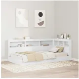 vidaXL Aufbewahrungskopfteil mit Regal Weiß 90 cm Holzwerkstoff