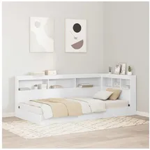 vidaXL Aufbewahrungskopfteil mit Regal Weiß 90 cm Holzwerkstoff