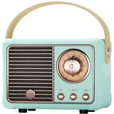 DAJASD Nostalgie Radio Klein, Mini Bluetooth Lautsprecher, Retro Radio Bluetooth Speaker, FM Retro Radios mit unterstützt USB/TF/AUX/Freisprechanrufe