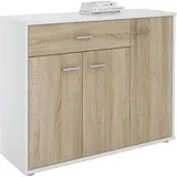 CARO-Möbel Sideboard 88 x 70 x 30 cm Braun / Weiß