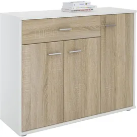 CARO-Möbel Sideboard 88 x 70 x 30 cm Braun / Weiß