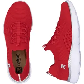 Rieker Damen Sneaker Sock Schlupfschuh Gummizug MemoSoft M5074, Größe:37 EU / Rot 37