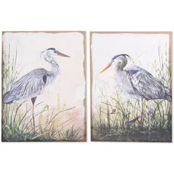 Bild DKD Home Decor Fugl Orientalisch (2 Stück) (50 x 3 x 70 cm)