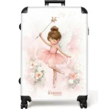 NoBoringSuitcases.com© Kinderkoffer Fee im Ballettkleid auf Spitzen 77 cm - 98 L, 8 Rollen, Großer Reisetasche mit Rollen für 30kg, Kinderkoffer bunt 51.5 cm x 77 cm x 28 cm