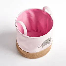 Zeller Aufbewahrungskorb Elefant Polyester/Jute Ø30 x 29 cm rosa