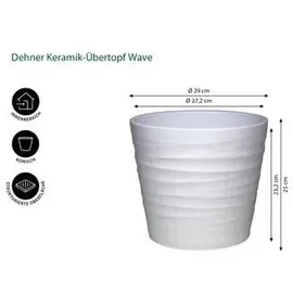 Dehner Übertopf Wave konisch Ø 28 x 24 cm weiß