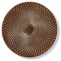 INGE-GLAS Dekoteller Kunststoff Rautenmuster 33cm braun