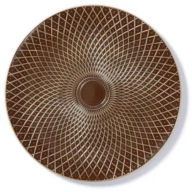 INGE-GLAS Dekoteller Kunststoff Rautenmuster 33cm braun