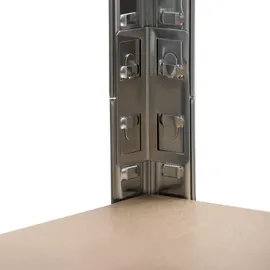 SCHULTE Regalwelt Schwerlastregal Holz 180x160x60 cm silber 4 Böden