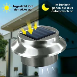 EasyMaxx Solar Dachrinnenleuchten edelstahl 3er Set 03612