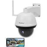 SecuFirst PTZ Überwachungskamera Aussen WLAN, Outdoor Kamera Überwachungs 1080P, Bewegungserkennungsalarm,Nachtsicht, 2-Wege-Audio, Weiß. - Weiß