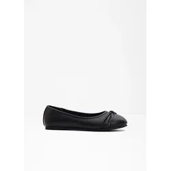 bonprix Komfort Ballerina in bequemer Weite, schwarz, 39, Vegan
