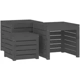 vidaXL 4-tlg. Gartenbox-Set Grau Massivholz Kiefer