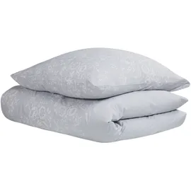 Beliani 2-tlg Bettwäsche-Set MORNINGSIDE Baumwollsatin 135 x 200 cm, Grau