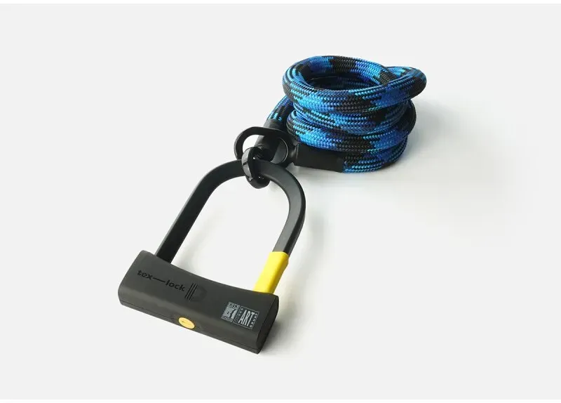 Tex-Lock Bügelschloß mit Textilseil Eyelet 120 D-lock morpho blue