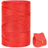 ZHANGXIAOMIN Polyester Garn 3mm X 225m,Makramee Garn 3mm,Makramee Band,Polypropylene Yarn,Geflochten Makramee Schnur Farbig,garn Zum Häkeln Für Stricken,Dekoration DIY Handwerk (Groß Rot)