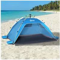 Outsunny Strandmuschel Pop Up Strandzelt für 1-2 Personen mit Sonnenschutz Himmelblau