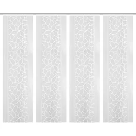 HOME WOHNIDEEN JENNA Schiebegardine Klettband 57 x 245 cm Beige/Weiß 4 St.