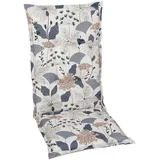 Sesselauflage, Beige, Textil, Floral, Füllung: Schaumstoff, Vlies, 50x120 cm, Oeko-Tex® Standard 100, pflegeleicht, hochwertige Qualität, langlebig, für den Außenbereich geeignet, mittels Bändern zu befestigen, Gurtband befestigen, Outdoor-Kissen, Gartenstuhlauflagen, Hochlehner-Auflagen