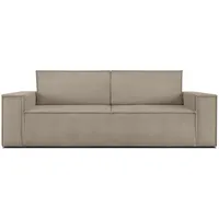 Konsimo Konsimo® - napi Sofa 3 Sitzer, mit Schlaffunktion, in Pet Friendly Cord-Stoff, Beige,