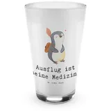 Mr. & Mrs. Panda Glas Pinguin Ausflug - Transparent - Geschenk, Latte Macchiato, Auszeichnu, Premium Glas, Hochwertige Verarbeitung