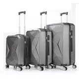 Cheffinger Reisekoffer ABS-03 Koffer 3-teilig Hartschale Trolley Set Kofferset Handgepäck Gepäck Reisetasche