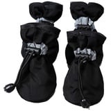 BOduShang Hundeschuhe rutschfest Hunde Schneeschuhe Sanft Schneeschuhe FüR Hunde Hundeschuhe Pfotenschutz Winter for Drinnen Draussen Spaziergang Mit Dem Hund Reise Black,#4