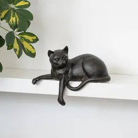 moritz Dekofigur Figur Katze Kater liegend Kantenhocker Polyresin Antik Stil H 20 cm