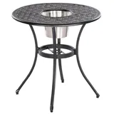 Gardenson Gartentisch, Graphit, Metall, Raute, rund, 70x70x70 cm, Gartenmöbel, Gartentische, Gartentische