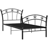 vidaXL Einzelbett mit Fußball-Design Schwarz Metall 90x200 cm