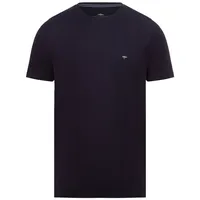 Fynch Hatton T-Shirt mit Logo-Stitching, Marine, XL
