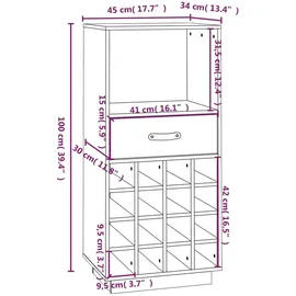 vidaXL Weinregal 45 x 34 x 100 cm Braun