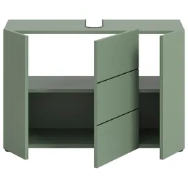 xonox.home Waschbeckenunterschrank Vira 82 x 56 x 34 cm Grün/Schwarz