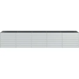 vidaXL Garten-Hochbeet verzinkter Stahl rechteckig 400 x 80 x 77 cm Silber