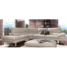 Calia Italia Ecksofa CALIA ITALIA "Dave, italienisches Designsofa mit erstklassigem Sitzkomfort, L-Form", grau (fango), B:297cm H:87cm T:97cm, NaturLeder Sorrento;Leder Bull, Sofas, Ecksofa, mit tollen Lederbezügen