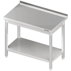 Stalgast Edelstahl Arbeitstisch mit Grundboden, 400x600x850 mm, mit Aufkantung, verschweißt
