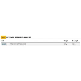 Savage Gear Revenge SG2 Light Game Bc 2,13M 7-22g 2p Baitcastrute