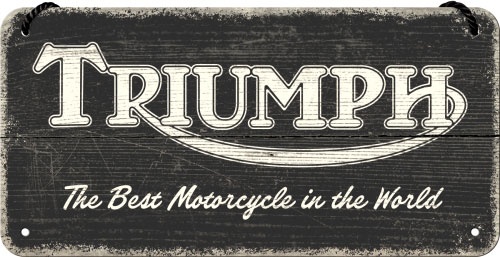 Nostalgic Art Triumph - Logo Black Wood, signe décoratif - 20 cm x 10 cm