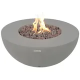 ELEMENTI Gasfeuerstelle "Roca" in Beton-optik, Grau, Stein, 87x37x87 cm (L x B x H)
