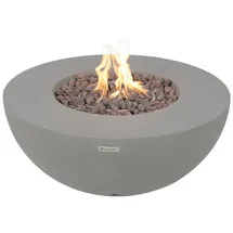 ELEMENTI Gasfeuerstelle "Roca" in Beton-optik, Grau, Stein, 87x37x87 cm (L x B x H)