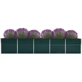 vidaXL Garten-Hochbeet verzinkter Stahl rechteckig 400 x 80 x 45 cm Grün  
