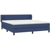 vidaXL Boxspringbett mit Matratze Blau 180x200 cm Stoff
