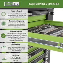 Trutzholm Werkstattwagen Premium plus bestückt 7 Schubladen Chrom Vanadium Stahl, Werkzeugwagen