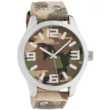 Oozoo Armbanduhr Basic Line mit Lederband 47 MM Camouflage C1066