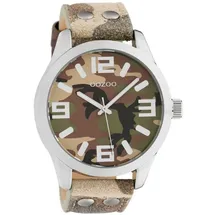 Oozoo Armbanduhr Basic Line mit Lederband 47 MM Camouflage C1066