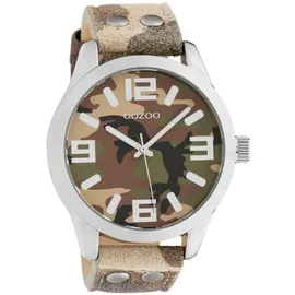 Oozoo Armbanduhr Basic Line mit Lederband 47 MM Camouflage C1066
