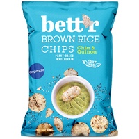 Bett'r Brown Rice Chips Chia & Quinoa. Bio, Organisch, Vegan, Gluten free Vegan Snacks-24 x 60 g