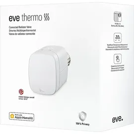 Eve Thermo - Smartes Heizkrperthermostat mit LED-Display, automatischer Temperatursteuerung, keine Bridge erforderlich, Bluetooth/Thread, Apple Hom... - Weiß